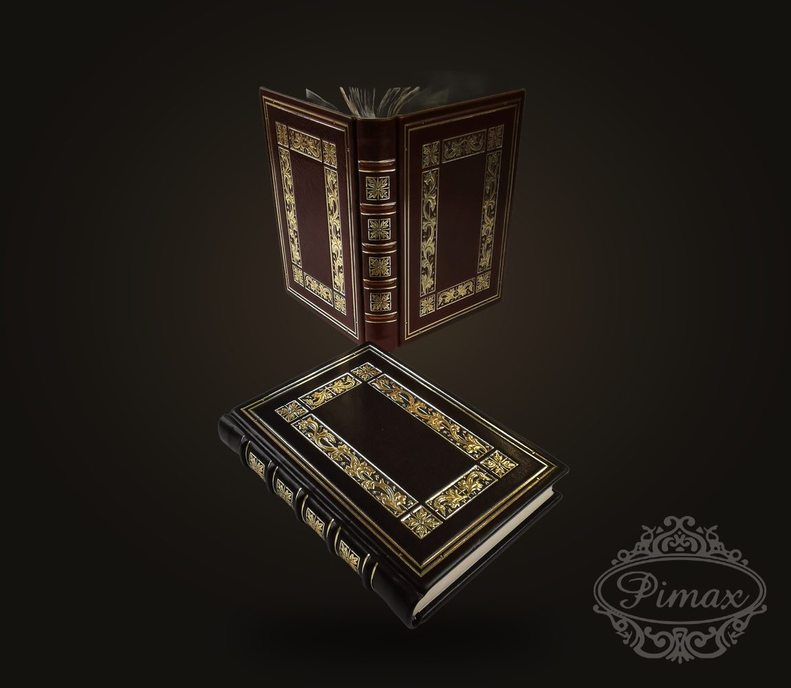 Leather books with gold-tooled borders and raised bands – PIMAX